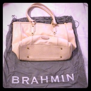 Brahmin off white hand bag